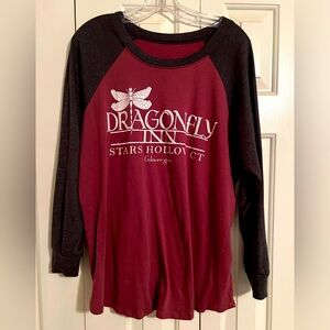 Torrid Size 1x 14/16 Gilmore Girls Dragonfly Inn Long Sleeve T-shirt.